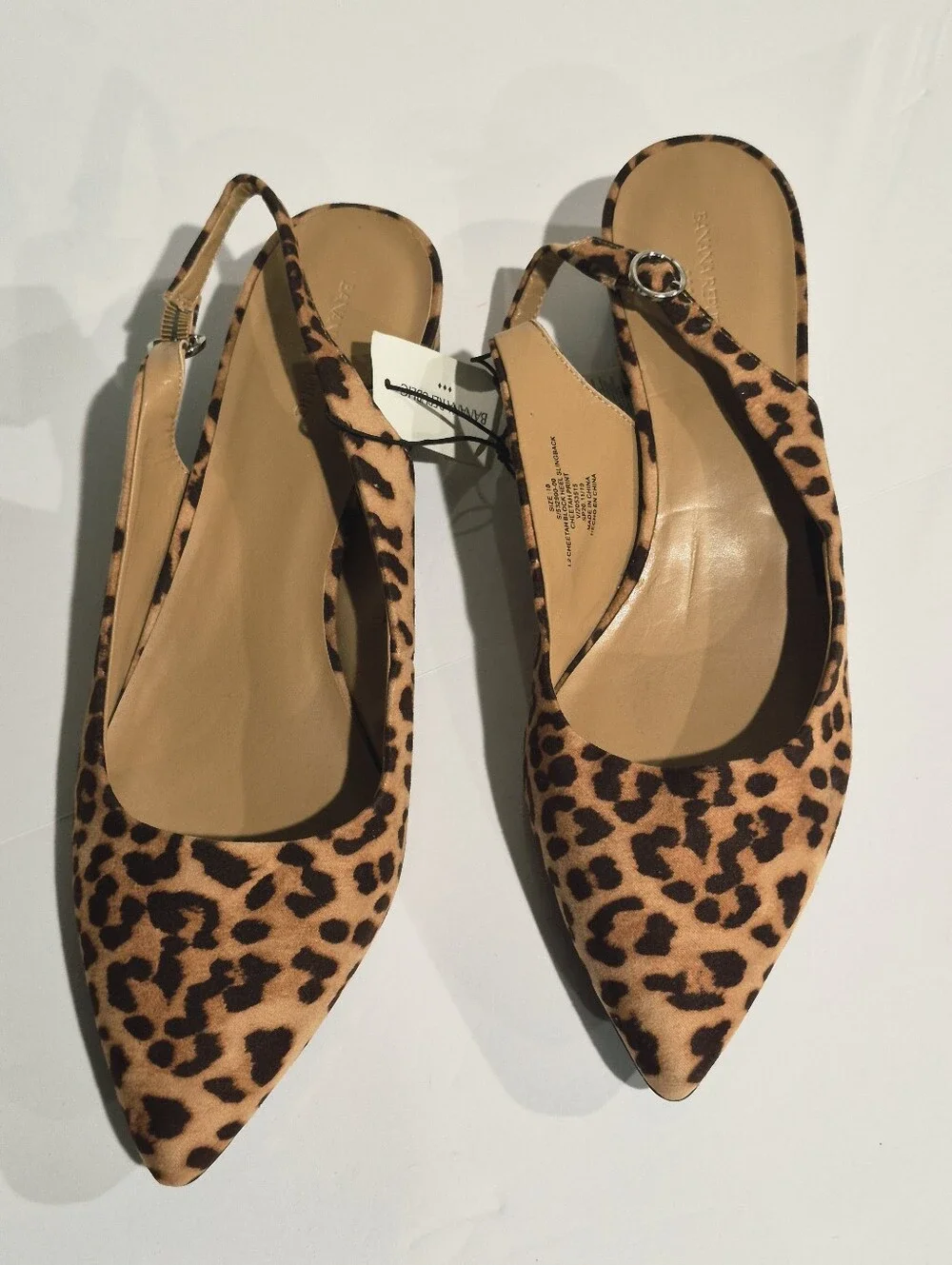 NWT Banana Republic Women's Slingback Cheeter Print Flats Size 10